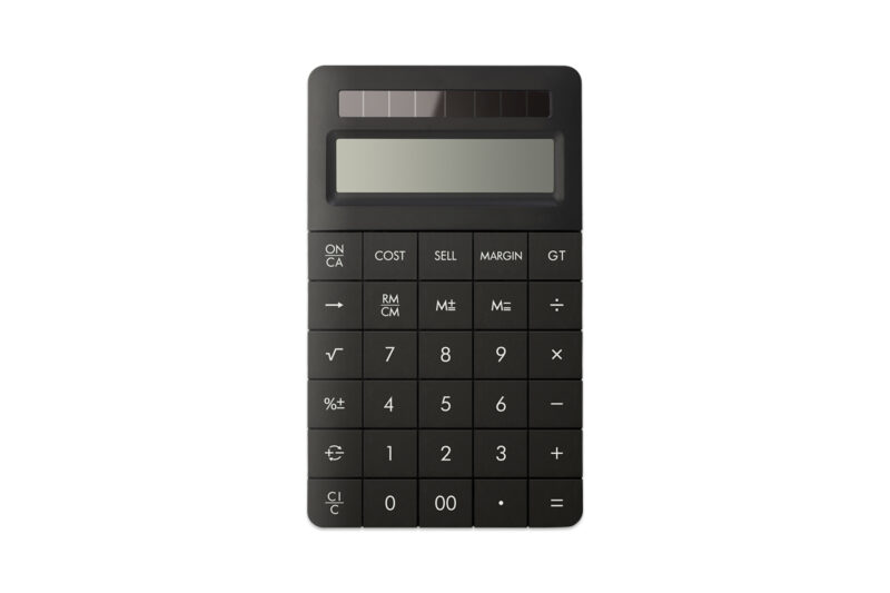 Elegant,Office,Calculator,With,Solar,Panel,Isolated,White,Background
